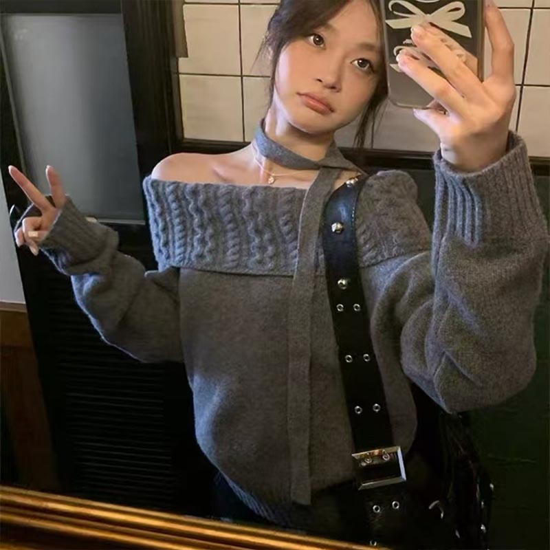 Winter Clothing Trends - Women's Clothing Fashion Slash Neck Long