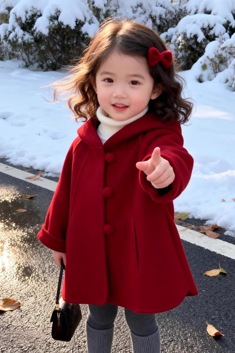 Girls Wool Coat Autumn Winter  - Winter Clothing Baby Girl 评论和价格