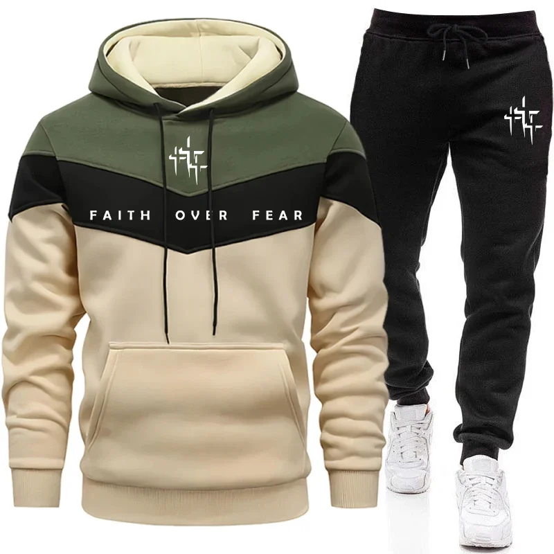 Faith Over Fear Men's Tracksui - Winter Clothing Fashion 评论和价格