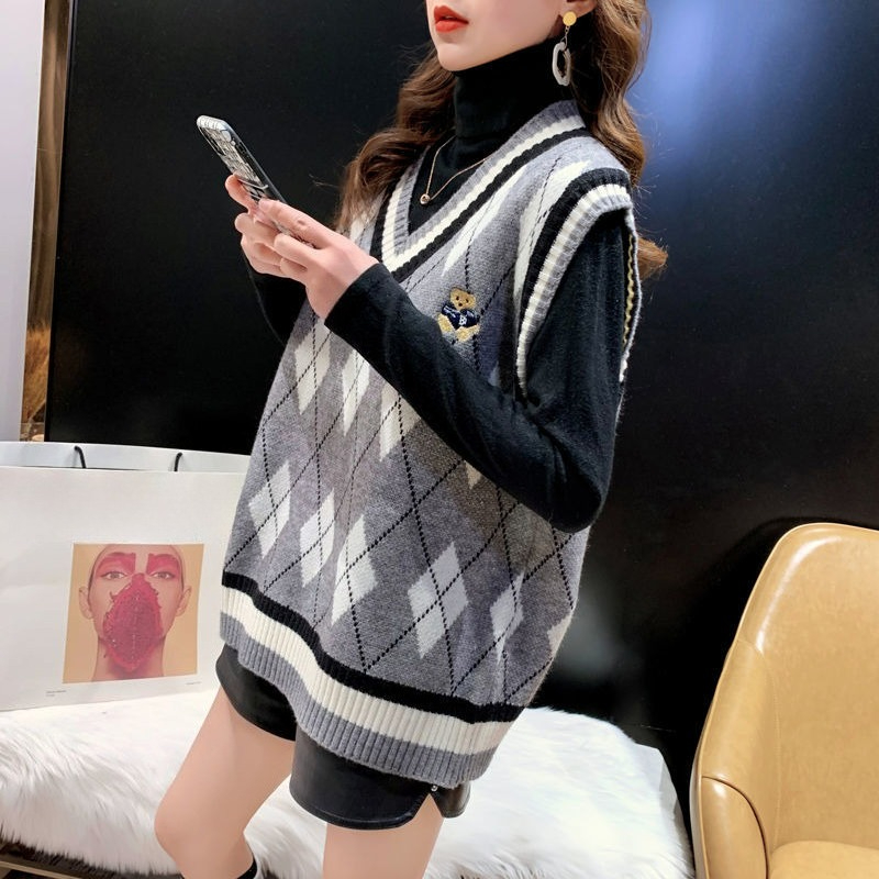 Red Knit Vests for Women Sleev - Winter Clothing Trends 评论和价格