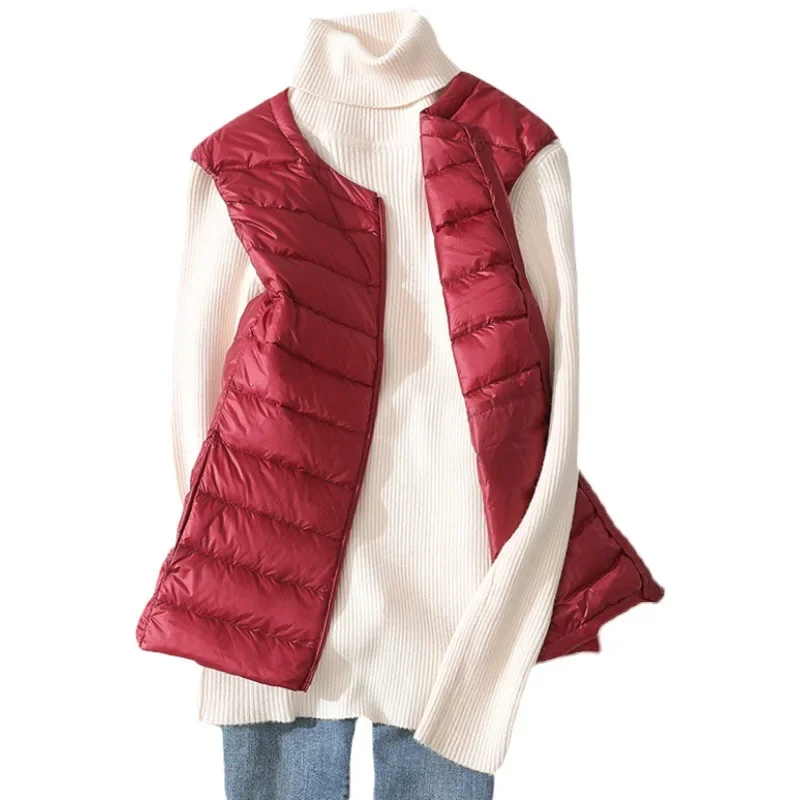 8 Colors Women Sleeveless Zipp - Down Vest Ultralight 评论和价格
