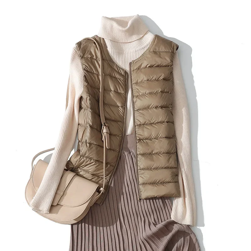 8 Colors Women Sleeveless Zipp - Down Vest Ultralight 评论和价格
