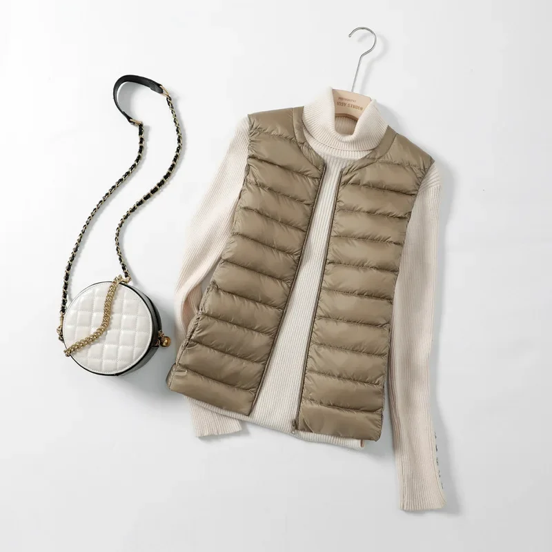 8 Colors Women Sleeveless Zipp - Down Vest Ultralight 评论和价格