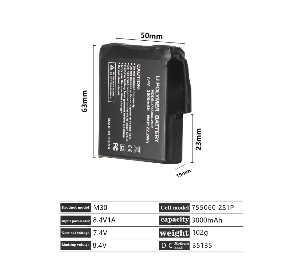 Heated Glove Battery 7.4V 3000 - Heated Insole Rechargeable 评论和价格