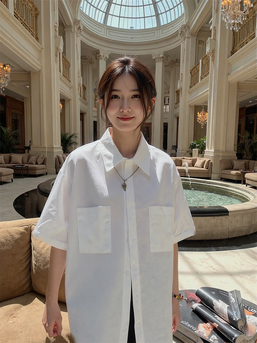Short Sleeve Korean Style Shir - Winter Clothing Trends 评论和价格