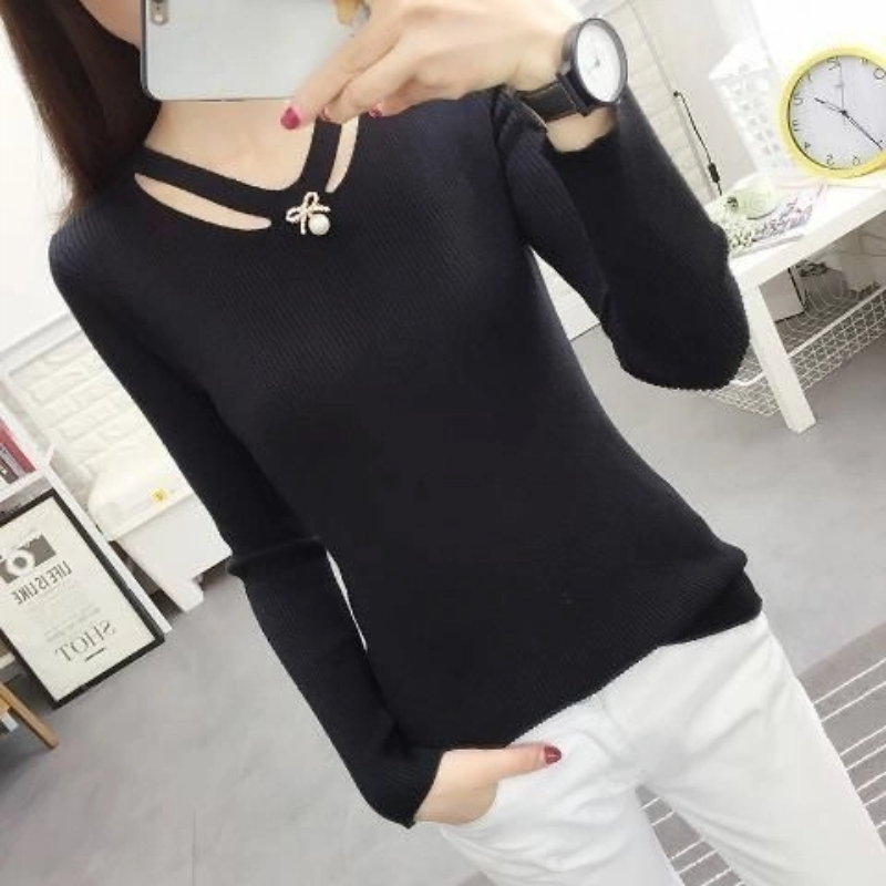 V Neck Knitting Slim Simplicit - Winter Clothing Trends 评论和价格