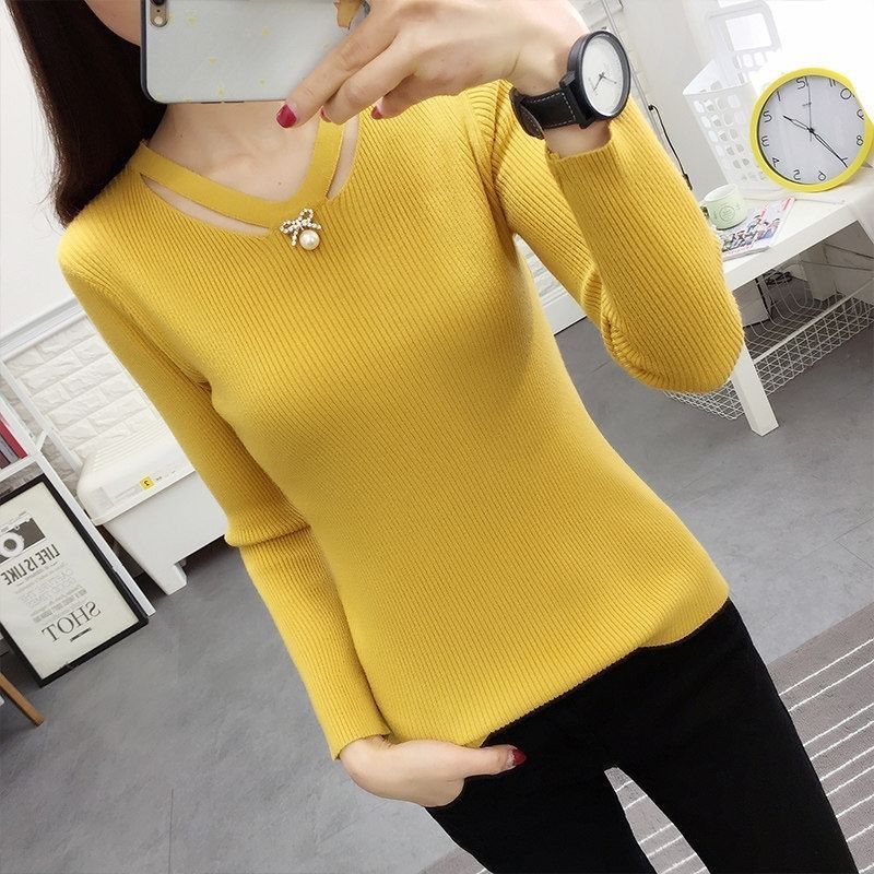 V Neck Knitting Slim Simplicit - Winter Clothing Trends 评论和价格