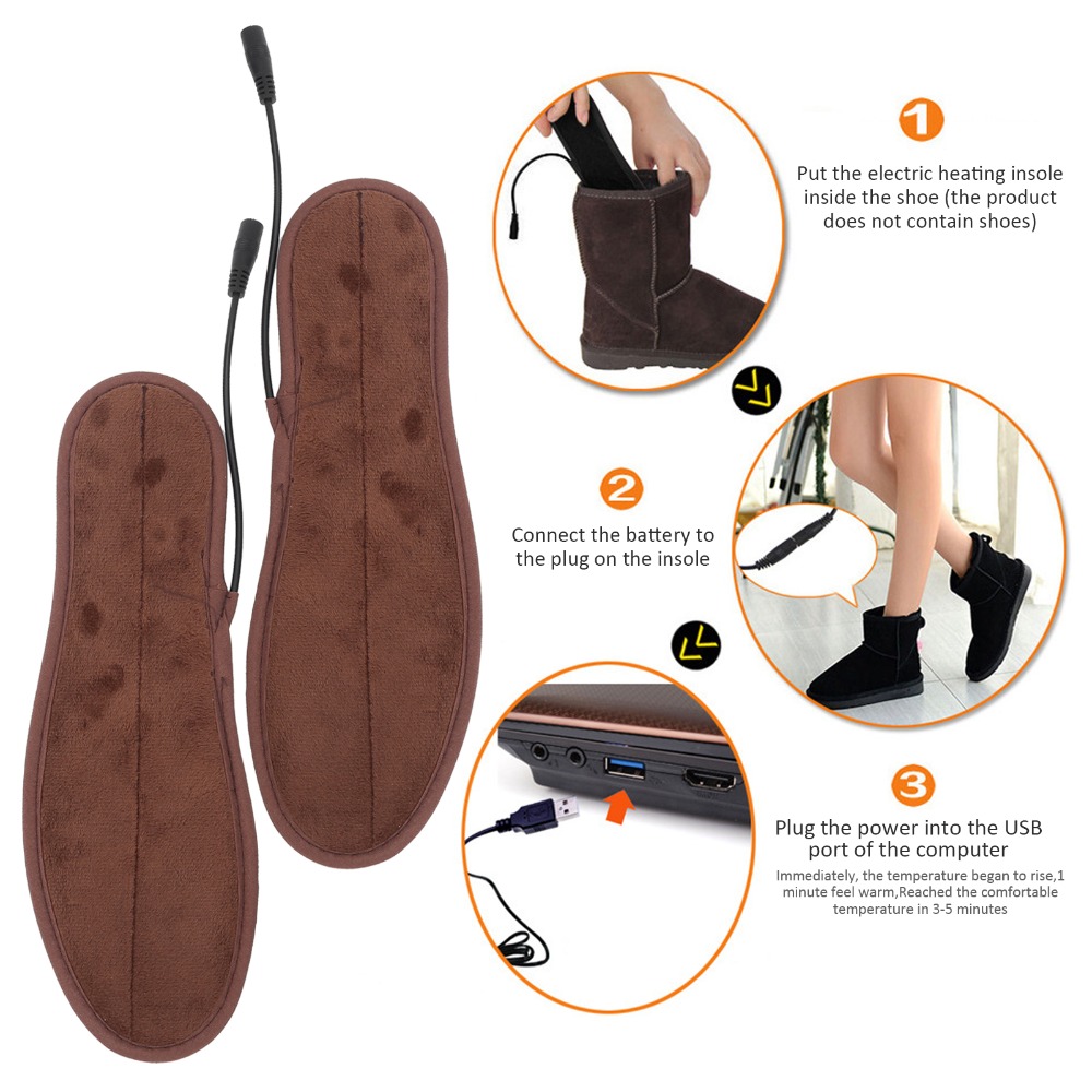 1 Pair Fast Heating Waterproof - Heated Insole Rechargeable 评论和价格
