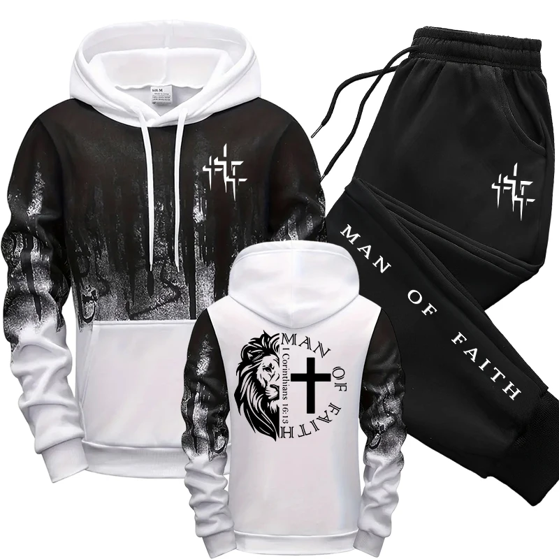 Man of Faith Pattern Men's Set - Winter Clothes 评论和价格
