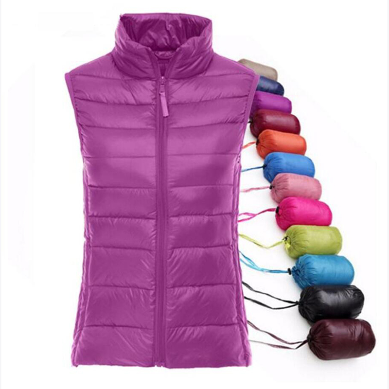 Spring autumn women 90% white  - Down Vest Ultralight 评论和价格