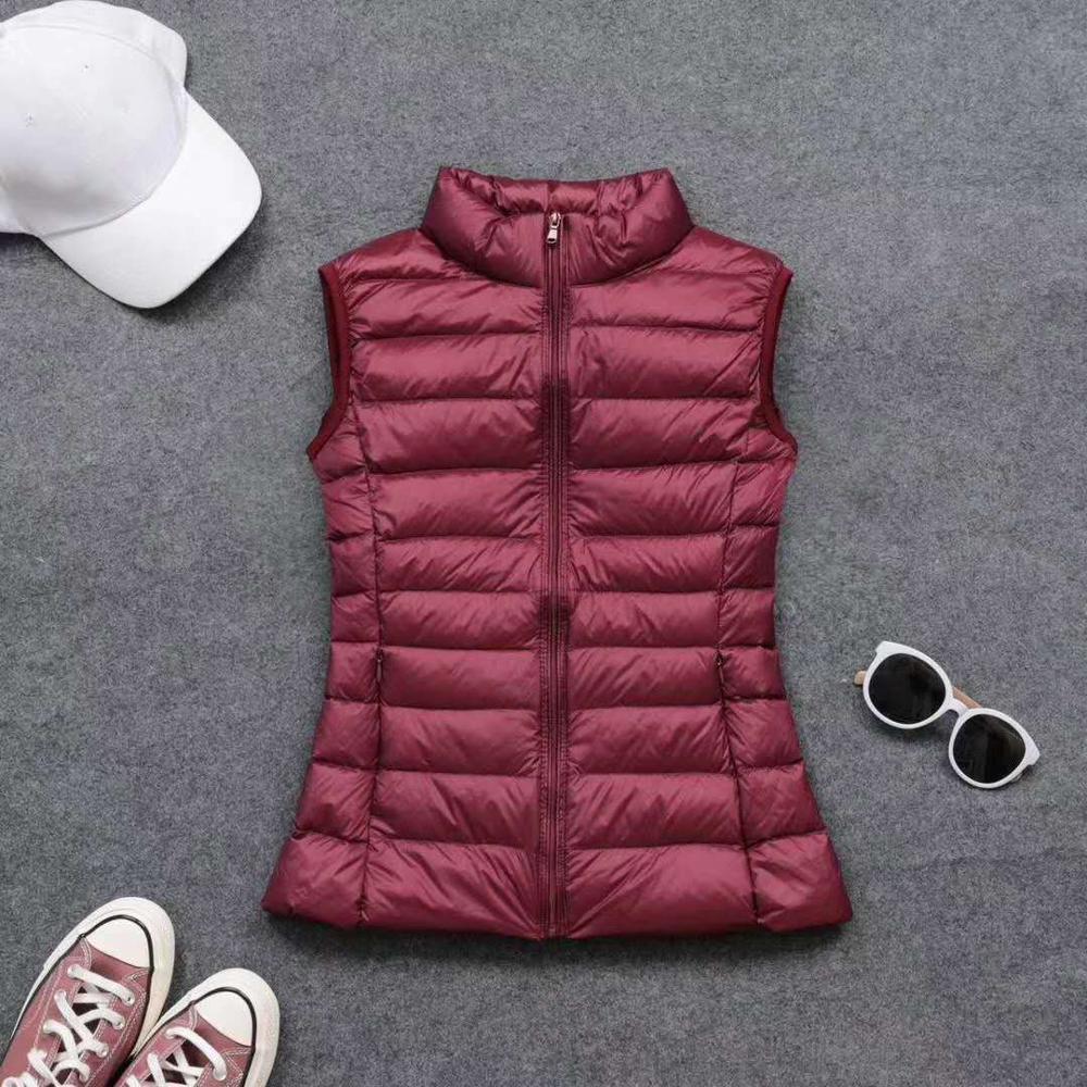 Spring autumn women 90% white  - Down Vest Ultralight 评论和价格