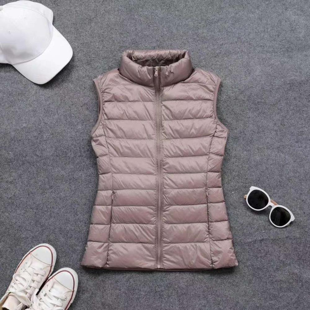 Spring autumn women 90% white  - Down Vest Ultralight 评论和价格